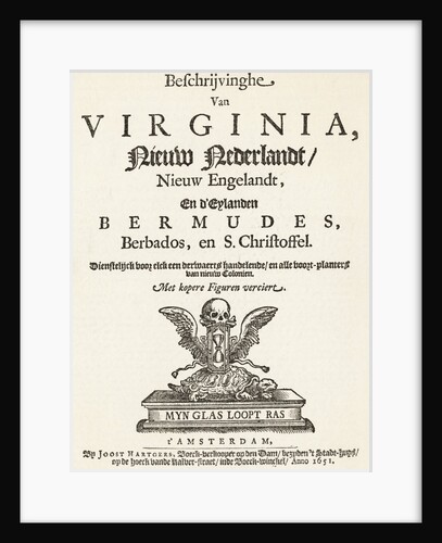 Title Page for Book Describing New World by Anonymous