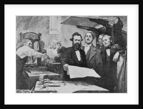 Friedrich Engels and Karl Marx During Press Operations by Anonymous