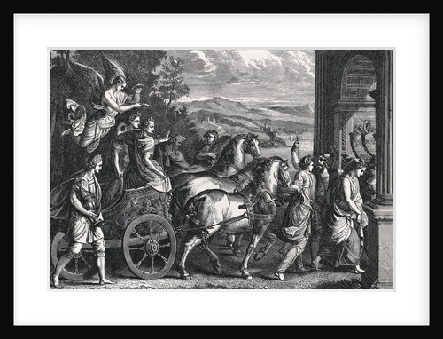 Vespassian Riding Chariot/Followers/Illu by Anonymous