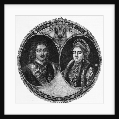 Portrait Illustration of Peter the Great and Catherine I the Great by Anonymous