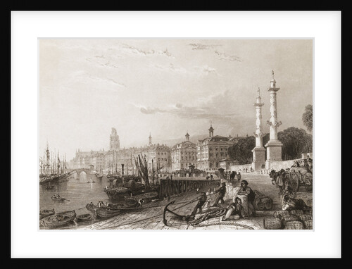 Dock Workers and Citizens Along the Port at Bordeaux by Anonymous