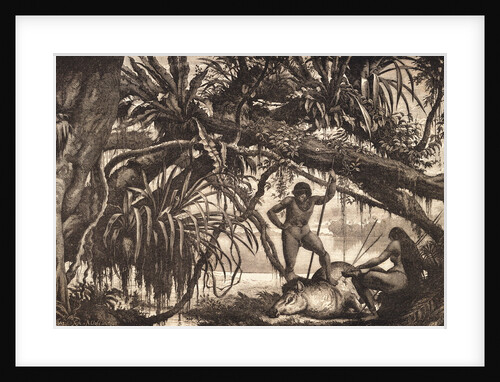 Caripuna Indians Examining Tapir by Anonymous