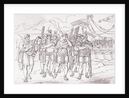 Julius Caesar Aghast at Soldier Holding Pompey's Head by Anonymous