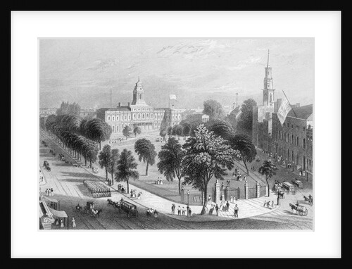 19th-Century Print of City Hall Park in Lower Manhattan by Anonymous