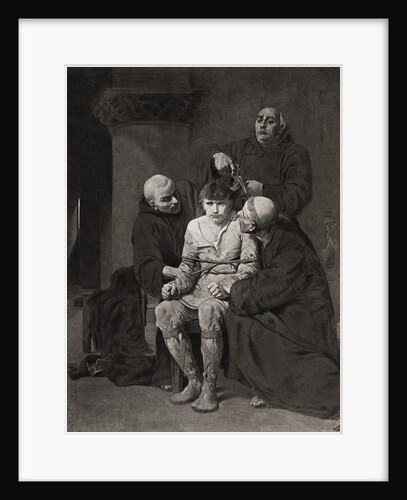 Friar Cutting Prisoner's Hair by Anonymous