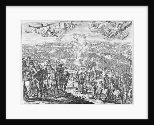 Print of a View of the Battle of Leipzig by Anonymous