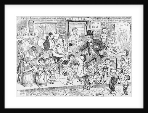 Illustration of an Overpopulated Street in New York City by Anonymous