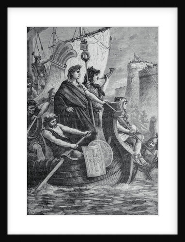 Julius Caesar Traveling on Channel by Boat by Anonymous