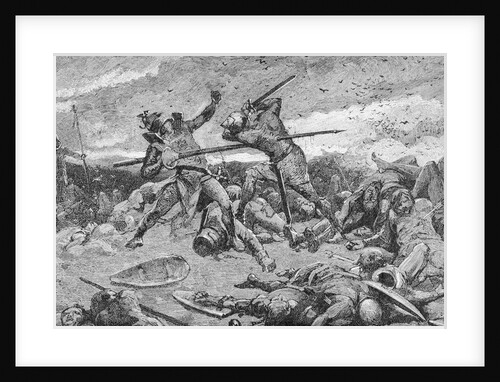King Arthur and Saxons in Battle by Anonymous