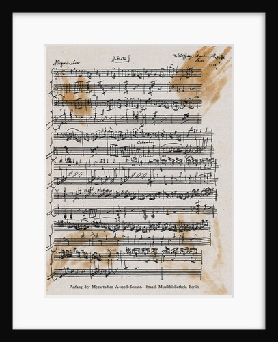 Sheet Music with Mozart's Signature by Anonymous