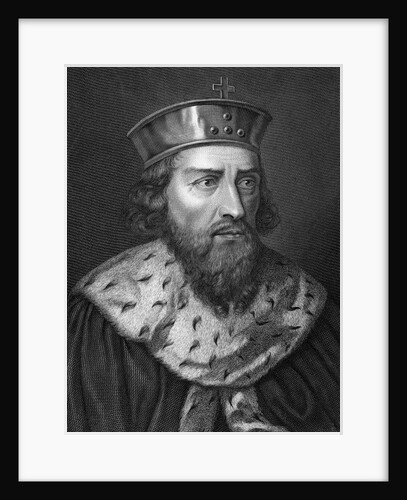 Engraving of Alfredus Magnus, King of Wessex by Caronni Longhi