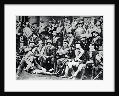 Volunteer Soldiers Posing in Group Photo by Anonymous