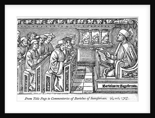 Teacher Instructing Students in Medieval Classrom by Anonymous
