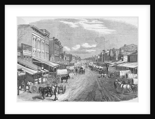 Main Street with Horse and Carriages by Anonymous