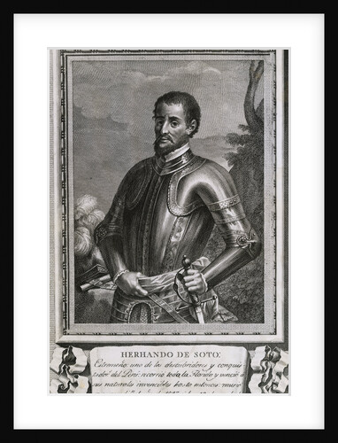 Illustrated Portrait of Spanish Explorer Hernando De Soto by Anonymous