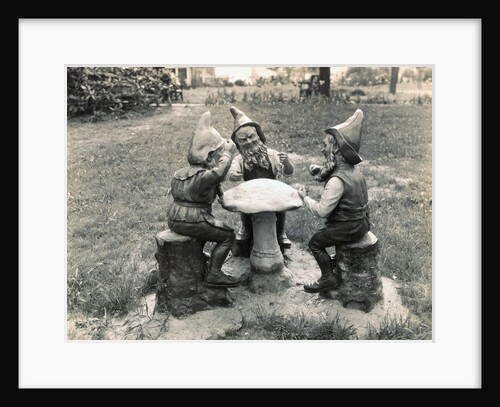 Gnomes Sitting Around a Mushroom by Anonymous
