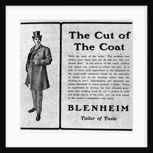 Ad For Blenheim Overcoats For Men/1905 by Anonymous