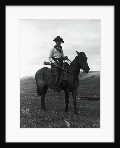 Cowboy on Horseback with Rifle by Anonymous