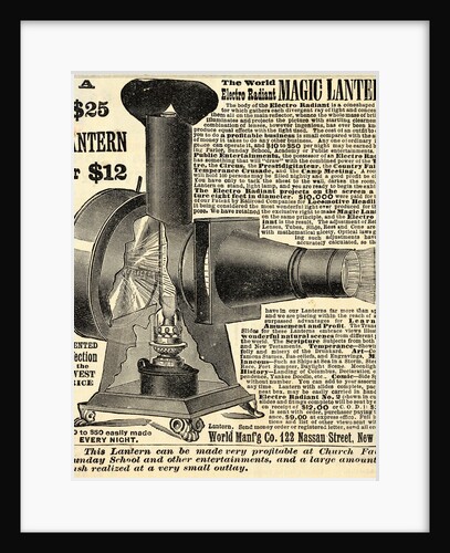 Ad for an Early Film Projector by Anonymous