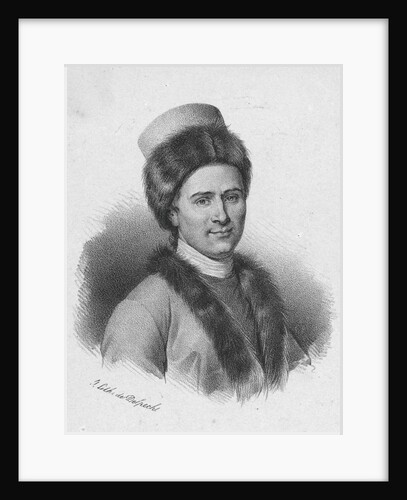 Lithograph Portrait of Jean-Jacques Rousseau in Armenian Costume by Anonymous