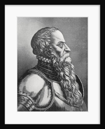 Profile Portrait of Bearded Man in Suit of Armor by Anonymous