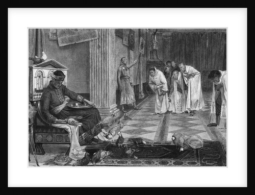Emperor Honorius in His Court Feeding Birds by Anonymous