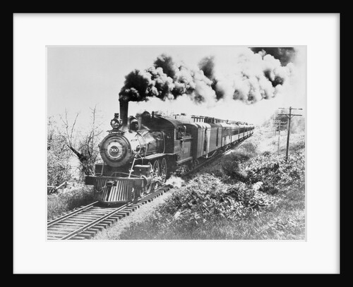 Early Passenger Train Passing Through Rural Area by Anonymous