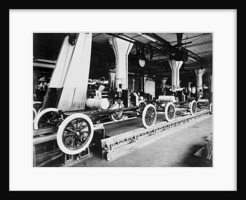 View of Assembly Line in Early Automobile Factory by Anonymous