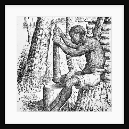 Man Grinding Grain by Anonymous