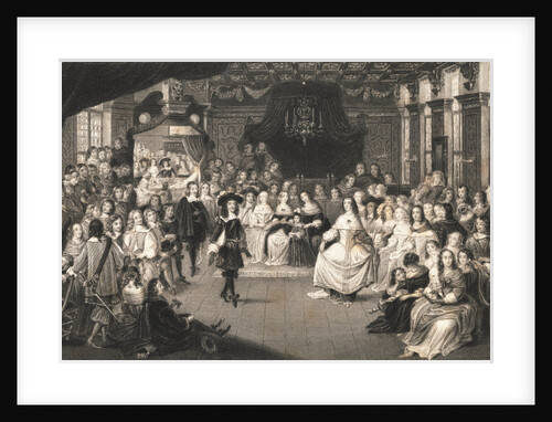King Charles II and Family at Royal Gathering by Anonymous