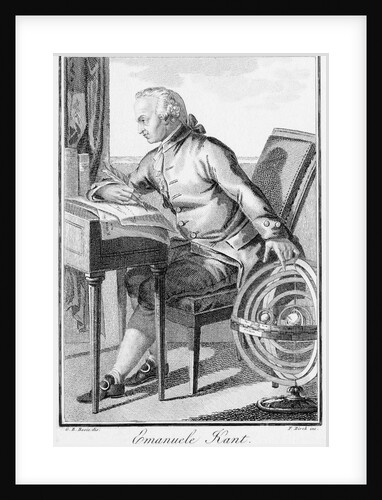 Engraving of Immanuel Kant at his Desk by Anonymous