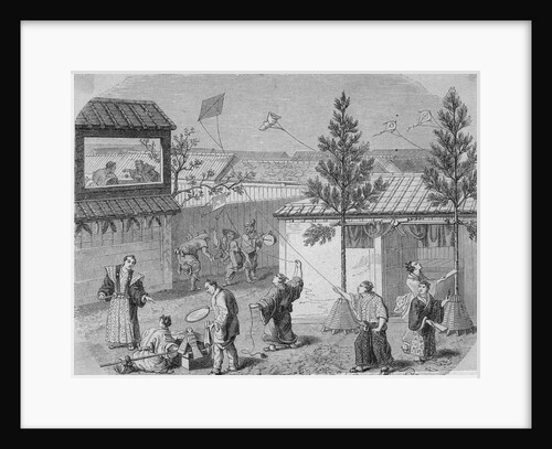 Community Members Engaged in Flying Kite by Anonymous