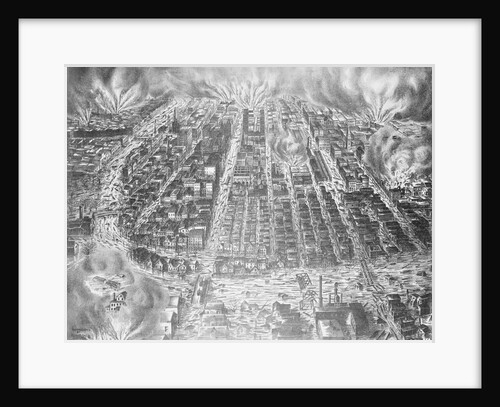 Print of the Great Flood of 1913 in Dayton by Anonymous
