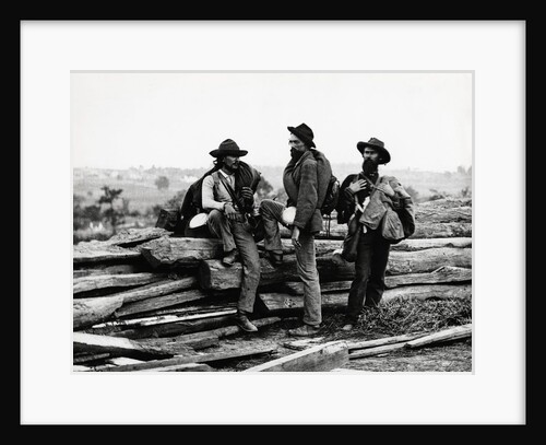 Confederate Prisoners Near Logs by Anonymous