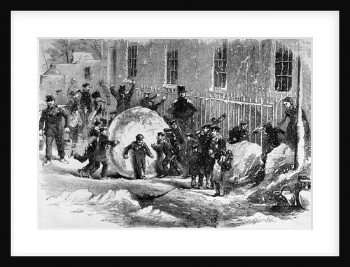 Children Making a Giant Snowball by Anonymous