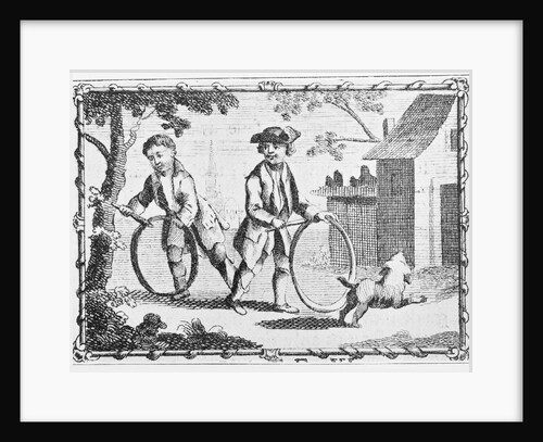 Children Playing with Hoops by Anonymous