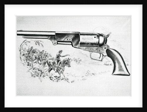 Illustration of Shooters and Colt Walker Model .44 Caliber Pistol by Anonymous