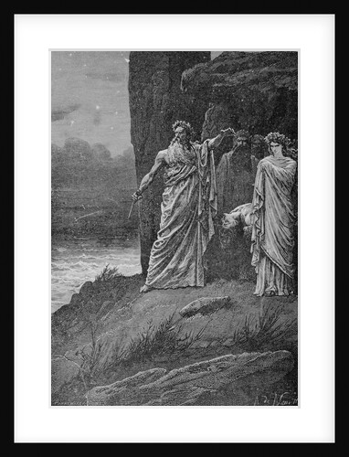 Engraving of Druids Offering Human Sacrifice by A. de Neuville