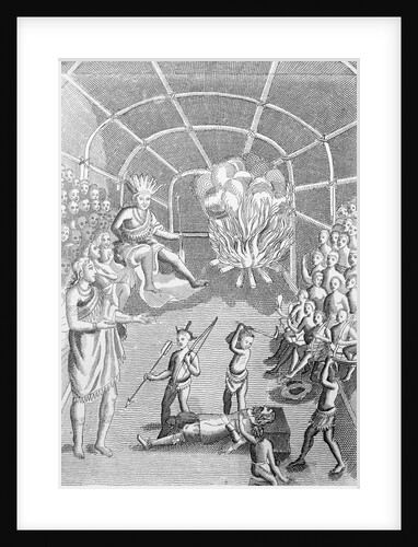 Engraving of Pochontas begging for life of Captain John Smith by Anonymous