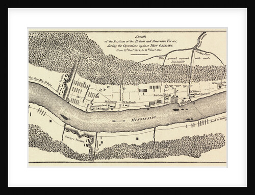 Map of the Battle of New Orleans, 1815 by Anonymous