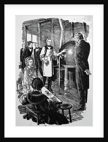 Print of Gail Borden Explaining the Method of Condensing Milk by Anonymous