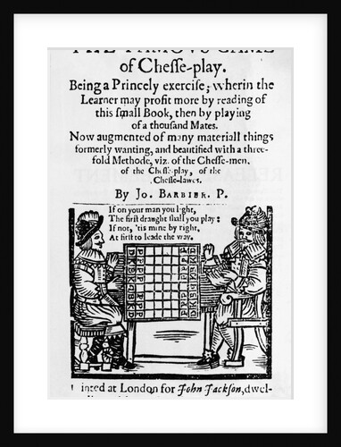 17th Century Cover to Chess Pamphlet by Anonymous