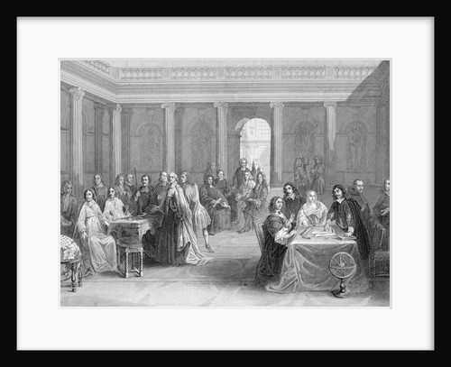 Rene Descartes Giving Geometry Demonstration by Anonymous