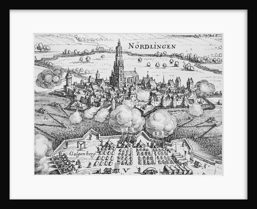 Woodcut Illustration of the Battle of Nordlingen in Bavaria by Anonymous