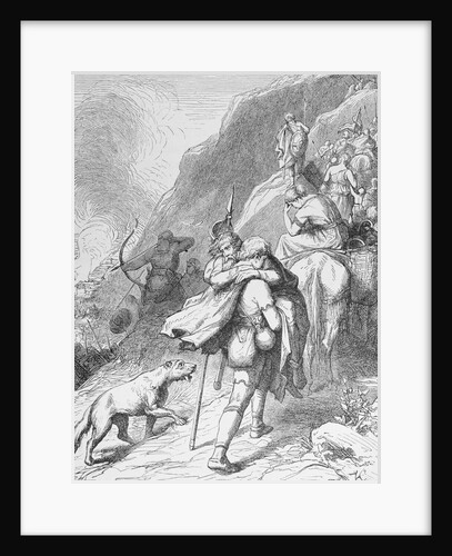 Illustration of Goths Retreating into Asturian Mountains by Anonymous