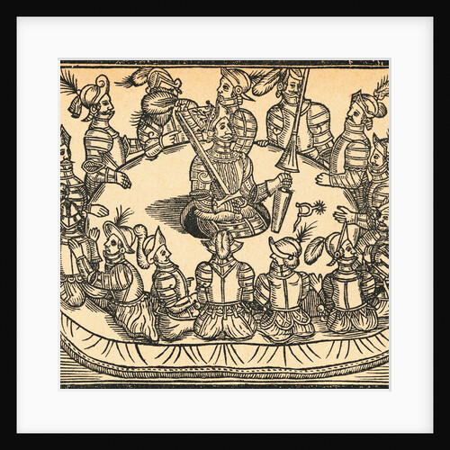 Woodcut of King Arthur and the Knights of the Round Table by Anonymous