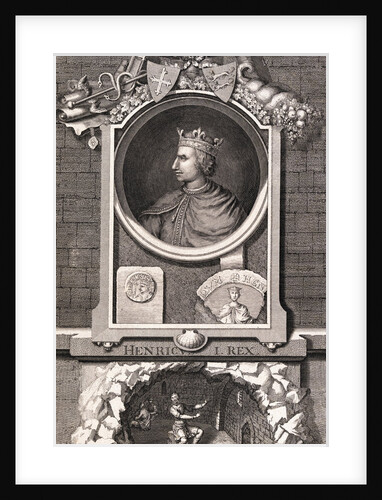 Drawn Profile Portrait Showing King Henry I of England by Anonymous