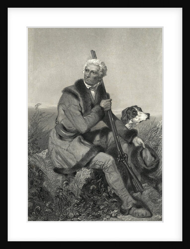 Portrait Of Daniel Boone W/Rifle & Dog by Anonymous