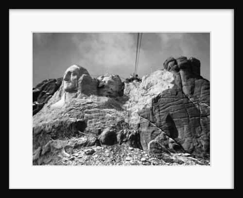 View of Mount Rushmore in Progress by Anonymous