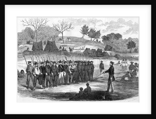 Engraving of William Walker Training His Soldiers at Virgin Bay by Anonymous